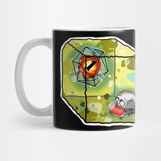 Skull wearing a face mask in a gelatinous cube Mug